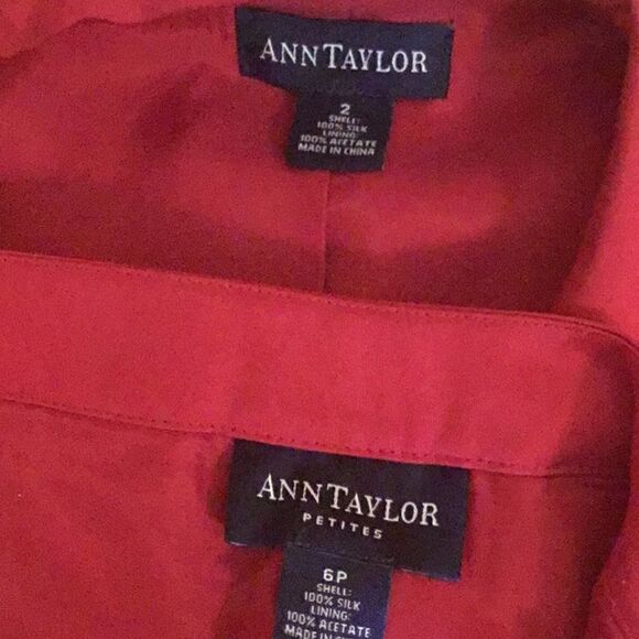NWOT SUIT SET WITH JACKET & PANTS BY ANN TAYLOR in bright red - Picture 15 of 16